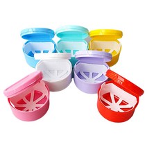 무지개 틀니 세척기 보관함 관리 살균기 통 칫솔 틀니케이스 틀니보관함, 빨간색