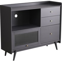 그릇장식장 홈카페 수납장 부엌 선반 서랍 튼튼한, 조립식, 120x40x100cm, 그레이