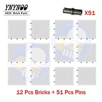 호환블럭 중국레고 65803 브릭 43 16x16 베이스 플레이트 빌딩 블록 MOC 부품 세트 DIY 장난감 98138 픽셀 아트 그림 핀 420 개 도매, 10.12Pcs White