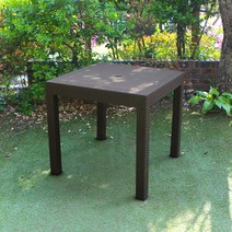모니카 800 라탄 플라스틱 테이블 야외 카페 정원, 브라운