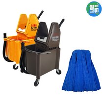 월드크린 라보 마포 짤순이 탈수기 + 극세사 걸레 330g 세트, 라보 마포 짤순이 노랑색 + 극세사 걸레 330g 세트