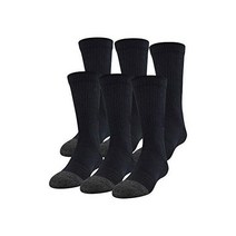 언더아머 청소년 퍼포먼스 테크 크루 양말 멀티페어, 6, Black (6-pairs)_Small