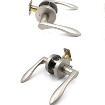 욕실화장실용 레버형방문손잡이 Yujin 7500GR 그레이 레버락 방문 손잡이 버튼핀형 NoKey