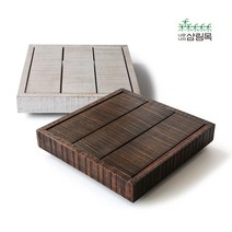 나무나라 삼림목 바퀴달린 이동식 원목 화분대, 화분받침대 정사각 소, 브라운