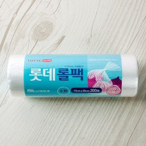 200매 롯데위생롤팩 NEW 소 17x25cm 롤팩 롤백 비닐백, 1개