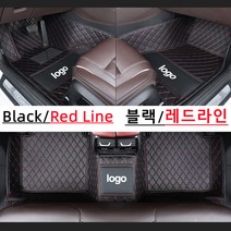 Ecool 현대 바닥매트 코일매트 자동차바닥발판 차발매트 카매트 i30 i40 베뉴 아이오닉5 아이오닉 (현대 도안 첨부), 블랙 붉은실Black red line, i30 (PD)(16~20년)