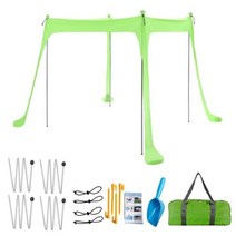 파이어쉘터 터널형텐트 차박 도킹텐트 차박꼬리텐트 타프쉘 몽골텐트 차광막 피크닉매트 휴대용 돗자리, Green 4 poles+210X170X170cm