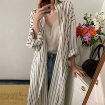 로브 로브가디건 봄여름가디건 오버핏 루즈핏 스트라이프