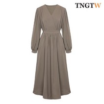 TNGTW 드레이프 플레어 원피스 브라운 THC0CDS27 HBW