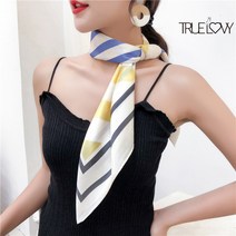 트루러비 보그너 스트라이프 쁘띠 사각 스카프