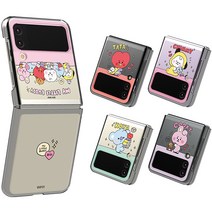 BT21 마이 리틀버디 갤럭시 Z플립3 투명 슬림 휴대폰 케이스 치미 타타 슈키 쿠키 코야 알제이 망 그룹 삼성 정품 호환, 갤럭시 Z 플립3, 갤럭시Z플립3리틀버디 쿠키
