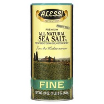 Alessi Premium All Natural Sea Salt Fine 24 oz (680 g), 1개