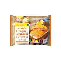오뚜기 아침 식사 대용 리얼 프렌치 크로크무슈 오리지널 간편식 아이 간식 야식 130G 4개, 12세트