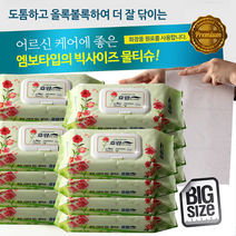 효랑 물티슈 엠보싱 캡형 60매입 대형 빅사이즈 (20 x 30cm), 20팩