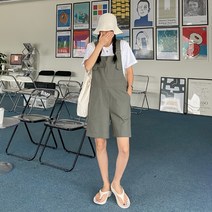 코튼오버롤5부팬츠