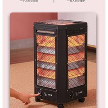 오방난로 가정용열풍기 스토브 가정용전기난로 가정용난로, 블랙 럭셔리 모델 (화상방지 손잡 상부4개 튜브)