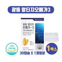 노르웨이산 알티지 오메가3 영양제 정제어유 rTG 알디지 오매가3리 스리 EPA DHA 600mg 비타민D E 함유 30캡슐, 30캡슐 X 1개, 1개