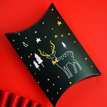 땡쓰몰 크리스마스 포장용품, 1매, 03.선물상자 눈송이반달/05.블랙사슴
