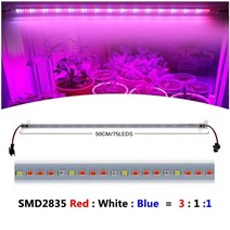 식물조명등 식물등 220v led 빛을 성장 sunlike 전체 스펙트럼 phyto 램프 75leds 실내 성장 램프 꽃 성장 텐트 led 바, 빨간색 3개 흰색 1개 파란색 1개, 3개 세트