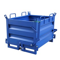 산업용 대형 폐기물 박스 대용량 지게차 작업장 철제 버킷 쓰레기통, 그레이 1000x800x840mm (바퀴)