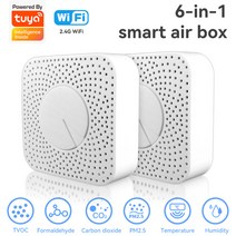 이산화탄소경보기Tuya Wifi/Zigbee 스마트 에어 박스 CO2 공기 품질 모니터 온도 습도 측정기 센서 VOC 가, 02 2pcs