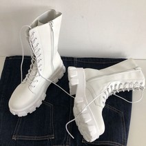 여성용 스노우보드부츠 Mid Calf Boots 여성용 패션 레이스업 첼시 지퍼 부츠 화 스포츠 플랫폼 힐 가을 겨, 03 37, 01 white_03 37