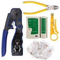 압착 공구로 Rj45 공구 키트 50PCS 커넥터 스트리퍼 케이블 테스터 및 펜치와 Cat6 Cat5e 용 로션 퍼 커터, 한개옵션0