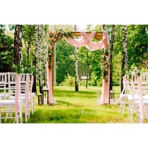 철제벤치 정원 뒷뜰 야외 철재 벤치 공원 핑크 커튼 나무 문 장식 결혼식 사진 배경 정원 녹색 잔디 의자, 01 2HLYS00038_01 150x100cm