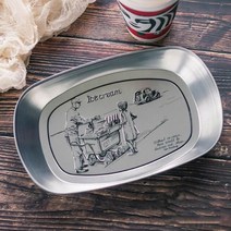 유럽 스타일의 복고풍 철판 보트 모양의 과일 플레이트 Tinplate 작은 트레이 과일 플레이트 복고풍 금속 스낵 식료품 저장 트레이, 에프