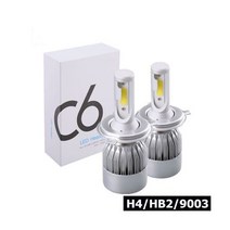 LED전조등 C6 LED 자동차 헤드 라이트 H4 H7 H8 H9 H11 HB3 HB4 9006 9005 조명 8000K 화이트 슈퍼 밝은 램프 자동 세트