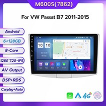 MLOVELIN 차량용 GPS 멀티미디어 플레이어 안드로이드 11 폭스바겐 파사트 B7 B6 마고탄 2011 8 코어, [07] M600S 6G 128G
