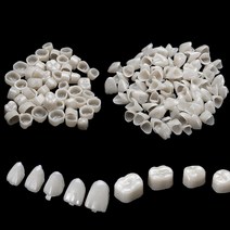 100pcs 베니어판 초박형 수지 어금니 전방 임시 크라운 도자기 재료 구강 누렁니 미백