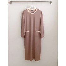 HJ COMPANY 루즈핏 배색 긴팔 임부복 원피스 2 color