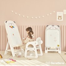 러블리 베어 프리미엄 유아자석보드+전용의자 자석칠판 자석학습보드 화이트보드, 아이보리