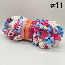 핸드다잉얀 100g/롤 핑거 루프 실 부드럽고 푹신한 청키 셔닐 바늘 없음 후크 손으로 짠 담요 공예 재료, 한개옵션1, 11 11