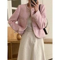 2023New 프렌치 시크 스팽글 트위드 재킷