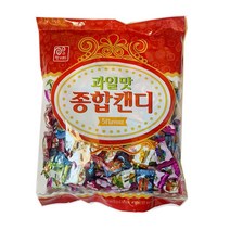 과일맛 종합캔디 750g 대용량 식당 은행 병원 업소용 과일맛 종합 디저트캔디 후르츠 사탕, 750g  1개