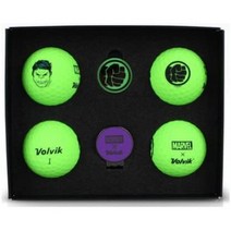 Volvik X Marvel Heroes Vivid XT 4 골프 공 + 볼 마커 / 헐크 – Limited Edition - [병행 수입품], 단일옵션
