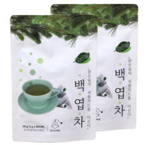 맑은숲백엽차 잣나무잎차 티백차, 50 티백 X 2개