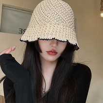 글램공식 라탄 라피아 버킷햇
