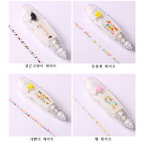 캐릭터수정테이프 15종디자인 다꾸 문구 유치원 초등 구디백선물 답례품, 동물원/화이트