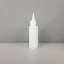 HDPE 용기 100ml 뾰족캡 식품 오일 소스 캠핑 여행 청소 세제 소분 리필통, 흰색 용기, 흰색 뾰족캡(분리형)