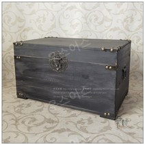 빈티지우드박스 원목 수납함 영양제 화장품 속옷 양말 수납장 목걸이 귀걸이 사진 카드 정리함, 48x30x27cm, B