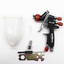 에어리스도장기 페인트 스프레이건 믹싱 컵 및 어댑터가 있는 탱크 에어 스프레이 건 미니 1.2MM 노즐 키트 400CC/250CC, [01] ONE TANK