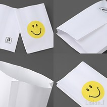 리시안제이 90매 11X16CM 종이봉투 스마일 감자 튀김 포장 제과 제빵 포장