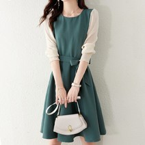 보우 배색 리본 원피스_RB1OP104