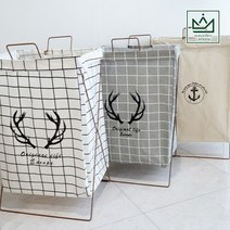 폴레오캠핑 감성 접이식 쓰레기통 바스켓 걸이 분리수거대, 아이보리