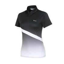 볼빅 여성 골프 그라데이션 반집업 반팔 티셔츠 VLTSK406 BK