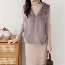 에코퍼 인조 밍크 무스탕 베스트 밍크조끼 토끼털 양모 페이크퍼 [국내 제작]