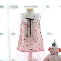 패브릭샵 무형광 천연꼰사인견 딸기토끼